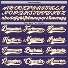Load image into Gallery viewer, Custom Purple White-Old Gold Hockey Jersey