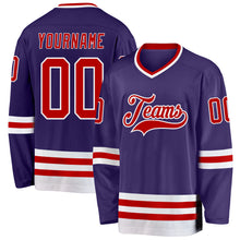 Charger l'image dans la galerie, Custom Purple Red-White Hockey Jersey