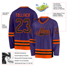 Charger l'image dans la galerie, Custom Purple Black-Orange Hockey Jersey