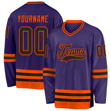 Charger l'image dans la galerie, Custom Purple Black-Orange Hockey Jersey