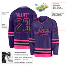 Charger l'image dans la galerie, Custom Purple Black-Pink Hockey Jersey