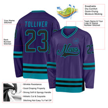 Charger l'image dans la galerie, Custom Purple Black-Teal Hockey Jersey