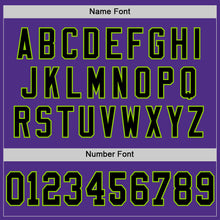 Laden Sie das Bild in den Galerie-Viewer, Custom Purple Black-Neon Green Mesh Authentic Football Jersey