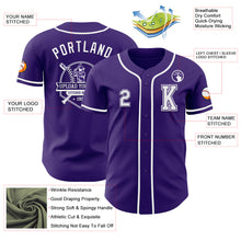 Laden Sie das Bild in den Galerie-Viewer, Custom Purple White Authentic Baseball Jersey