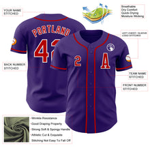 Laden Sie das Bild in den Galerie-Viewer, Custom Purple Red-White Authentic Baseball Jersey