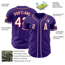 Laden Sie das Bild in den Galerie-Viewer, Custom Purple White-Red Authentic Baseball Jersey