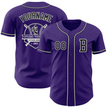 Laden Sie das Bild in den Galerie-Viewer, Custom Purple Black-White Authentic Baseball Jersey