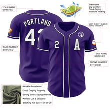 Laden Sie das Bild in den Galerie-Viewer, Custom Purple White-Black Authentic Baseball Jersey