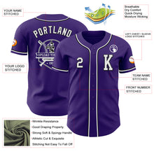 Laden Sie das Bild in den Galerie-Viewer, Custom Purple White-Black Authentic Baseball Jersey