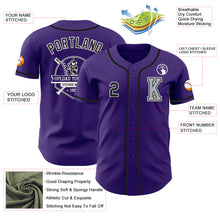 Laden Sie das Bild in den Galerie-Viewer, Custom Purple Black-Gray Authentic Baseball Jersey