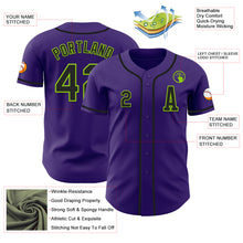 Laden Sie das Bild in den Galerie-Viewer, Custom Purple Black-Neon Green Authentic Baseball Jersey