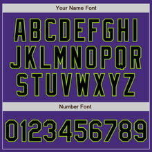 Laden Sie das Bild in den Galerie-Viewer, Custom Purple Black-Neon Green Authentic Baseball Jersey