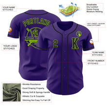 Laden Sie das Bild in den Galerie-Viewer, Custom Purple Black-Neon Green Authentic Baseball Jersey