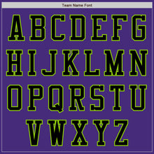 Laden Sie das Bild in den Galerie-Viewer, Custom Purple Black-Neon Green Authentic Baseball Jersey
