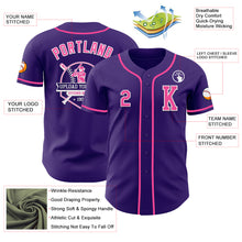 Laden Sie das Bild in den Galerie-Viewer, Custom Purple Pink-White Authentic Baseball Jersey