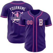 Laden Sie das Bild in den Galerie-Viewer, Custom Purple Pink-Black Authentic Baseball Jersey