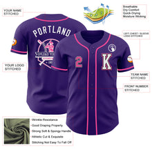 Laden Sie das Bild in den Galerie-Viewer, Custom Purple Pink-Black Authentic Baseball Jersey