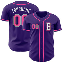 Laden Sie das Bild in den Galerie-Viewer, Custom Purple Pink-Black Authentic Baseball Jersey