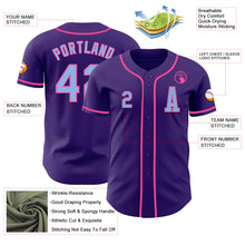 Laden Sie das Bild in den Galerie-Viewer, Custom Purple Light Blue-Pink Authentic Baseball Jersey