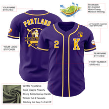 Laden Sie das Bild in den Galerie-Viewer, Custom Purple Gold-White Authentic Baseball Jersey