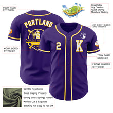 Laden Sie das Bild in den Galerie-Viewer, Custom Purple White-Yellow Authentic Baseball Jersey