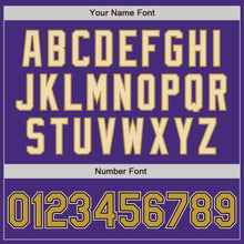 Laden Sie das Bild in den Galerie-Viewer, Custom Purple Old Gold Black-Cream Authentic Baseball Jersey