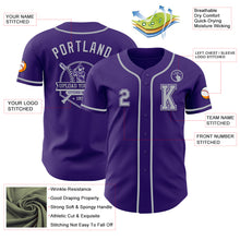 Laden Sie das Bild in den Galerie-Viewer, Custom Purple Gray Authentic Baseball Jersey