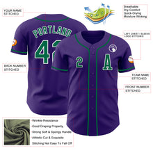 Laden Sie das Bild in den Galerie-Viewer, Custom Purple Kelly Green-White Authentic Baseball Jersey