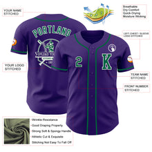 Laden Sie das Bild in den Galerie-Viewer, Custom Purple Kelly Green-White Authentic Baseball Jersey