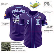 Laden Sie das Bild in den Galerie-Viewer, Custom Purple Light Blue-White Authentic Baseball Jersey