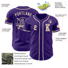 Laden Sie das Bild in den Galerie-Viewer, Custom Purple Cream Authentic Baseball Jersey