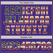 Laden Sie das Bild in den Galerie-Viewer, Custom Purple Vintage USA Flag-Cream Authentic Baseball Jersey