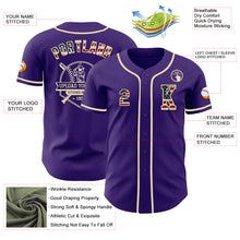 Laden Sie das Bild in den Galerie-Viewer, Custom Purple Vintage USA Flag-Cream Authentic Baseball Jersey