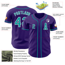 Laden Sie das Bild in den Galerie-Viewer, Custom Purple Teal-White Authentic Baseball Jersey