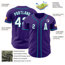 Laden Sie das Bild in den Galerie-Viewer, Custom Purple White-Teal Authentic Baseball Jersey