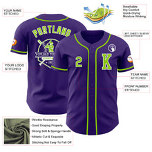 Laden Sie das Bild in den Galerie-Viewer, Custom Purple Neon Green-White Authentic Baseball Jersey