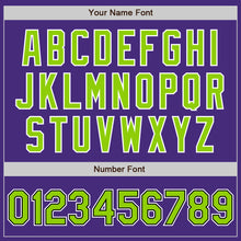 Laden Sie das Bild in den Galerie-Viewer, Custom Purple Neon Green-Black Authentic Baseball Jersey
