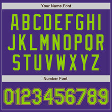 Laden Sie das Bild in den Galerie-Viewer, Custom Purple Neon Green-Old Gold Authentic Baseball Jersey