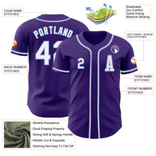 Laden Sie das Bild in den Galerie-Viewer, Custom Purple White-Light Blue Authentic Baseball Jersey