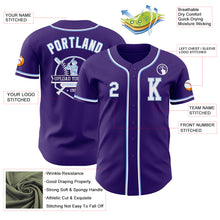 Laden Sie das Bild in den Galerie-Viewer, Custom Purple White-Light Blue Authentic Baseball Jersey