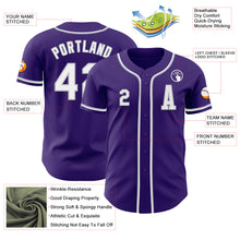 Laden Sie das Bild in den Galerie-Viewer, Custom Purple White-Gray Authentic Baseball Jersey