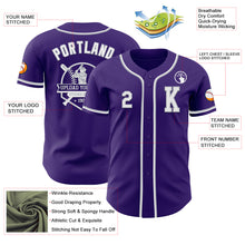 Laden Sie das Bild in den Galerie-Viewer, Custom Purple White-Gray Authentic Baseball Jersey