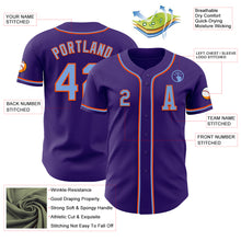Laden Sie das Bild in den Galerie-Viewer, Custom Purple Electric Blue-Orange Authentic Baseball Jersey