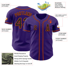 Laden Sie das Bild in den Galerie-Viewer, Custom Purple Black-Orange Authentic Baseball Jersey
