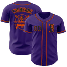 Laden Sie das Bild in den Galerie-Viewer, Custom Purple Black-Orange Authentic Baseball Jersey