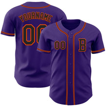 Laden Sie das Bild in den Galerie-Viewer, Custom Purple Black-Orange Authentic Baseball Jersey