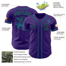 Laden Sie das Bild in den Galerie-Viewer, Custom Purple Black-Teal Authentic Baseball Jersey