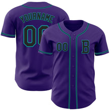 Laden Sie das Bild in den Galerie-Viewer, Custom Purple Black-Teal Authentic Baseball Jersey