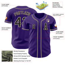 Laden Sie das Bild in den Galerie-Viewer, Custom Purple Black-City Cream Authentic Baseball Jersey