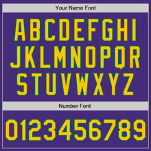 Laden Sie das Bild in den Galerie-Viewer, Custom Purple Yellow-Kelly Green Authentic Baseball Jersey